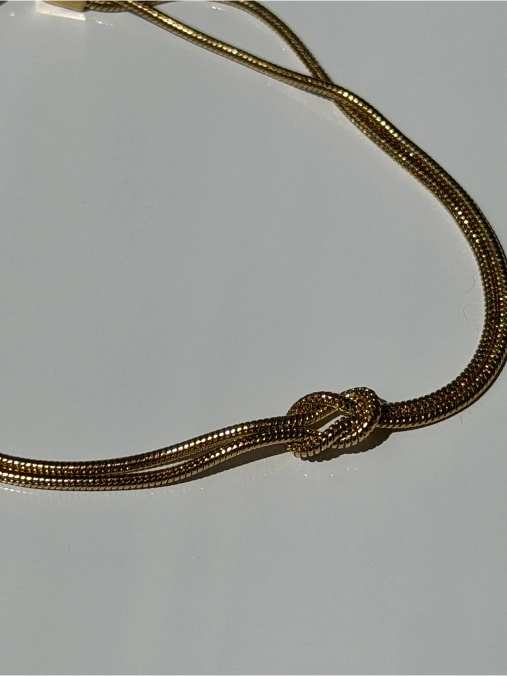Gold Double Snake Chain Knot Bracelet | Dainty Minimalist Jewelry